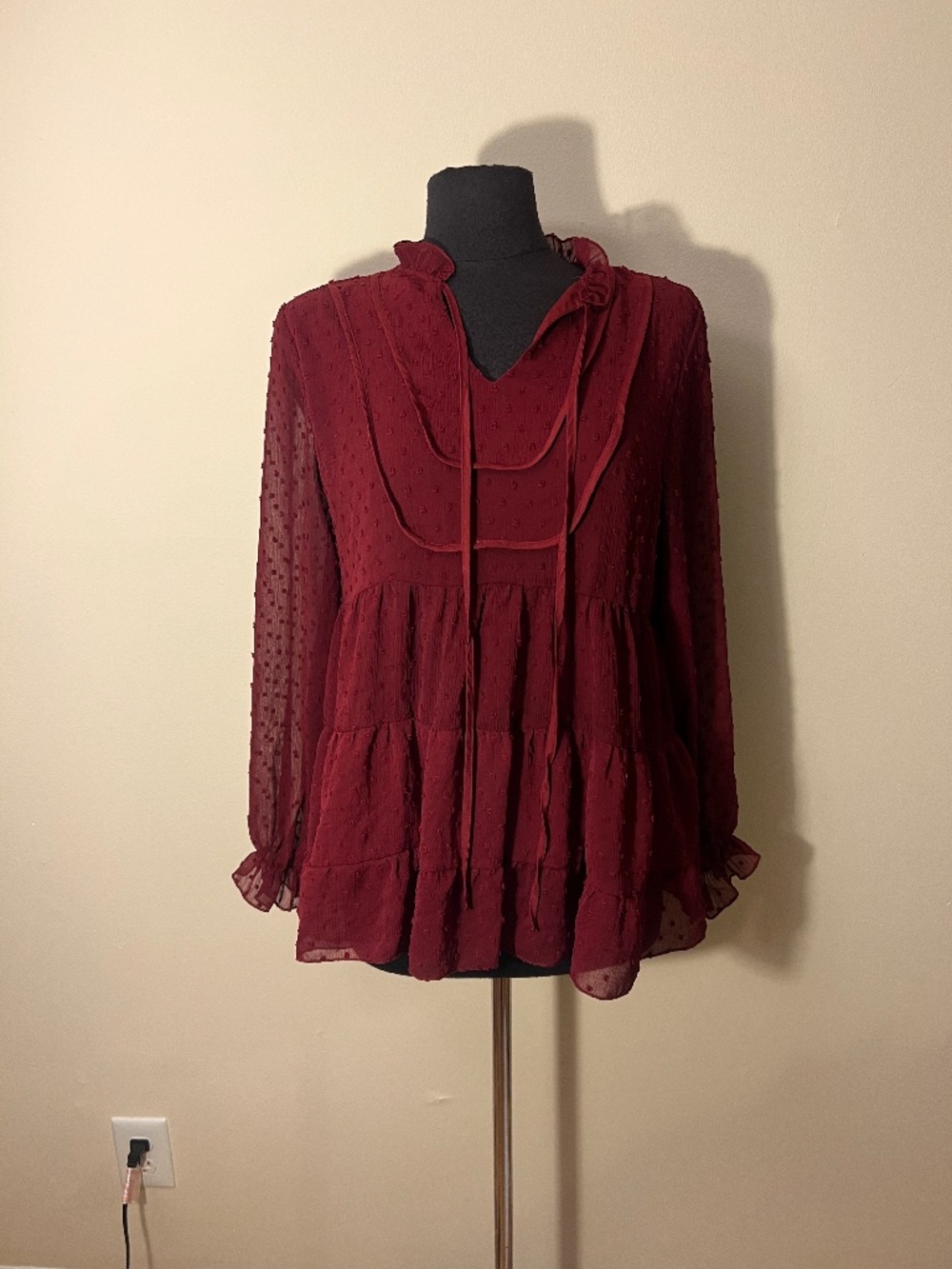 Pretty Garden Maroon Flowy Top